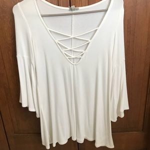 Urban Outfitters White 3/4 Sleeve Shirt